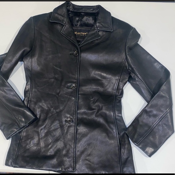 Women’s Marc New York Andrew Marc black genuine leather jacket size XS - Picture 2 of 7